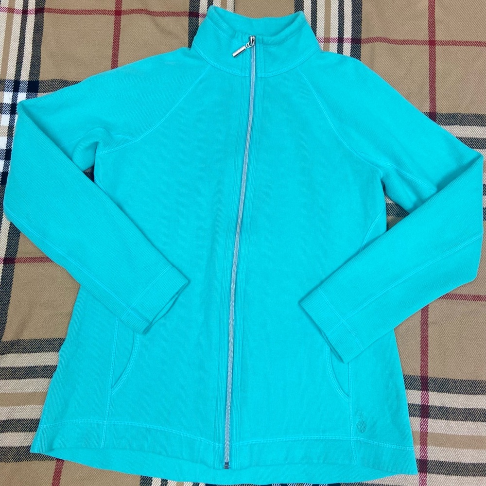 Tommy Bahama Teal Full Zip Up Cotton Track Jacket - Size S